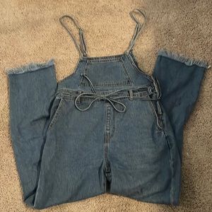 Denim overall jumpsuit